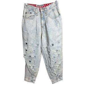 Vintage Jou Jou Light Acid Wash High Rise Hole Jeans Size 11/12